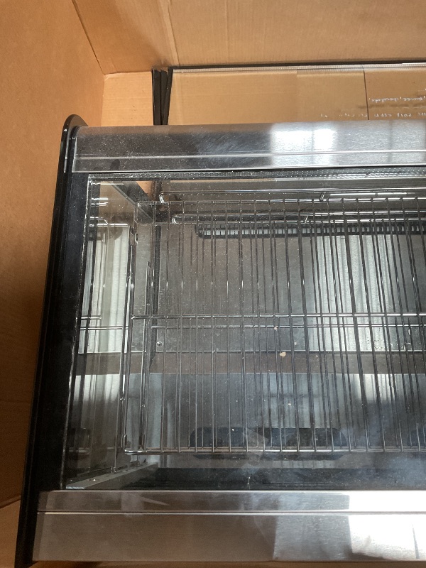 Photo 1 of ** DIRT. SEAL STRIPS ARE COMING LOOSE.** ActiveTrail 5.3 Cu.Ft Beverage Countertop Pastry Refrigerator, 3 Shelves Commercial Display Refrigerator Display Case w/LED Air-Cooling Automatic Defrost Rear Sliding Door for Cafe Restaurant, Black