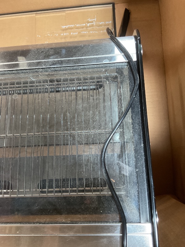 Photo 1 of ** DIRT. SEAL STRIPS ARE COMING LOOSE.** ActiveTrail 5.3 Cu.Ft Beverage Countertop Pastry Refrigerator, 3 Shelves Commercial Display Refrigerator Display Case w/LED Air-Cooling Automatic Defrost Rear Sliding Door for Cafe Restaurant, Black