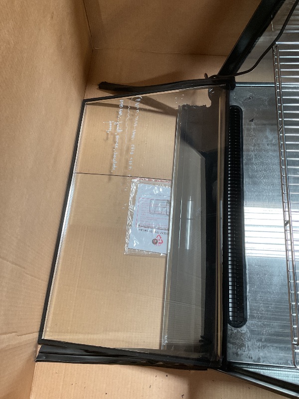 Photo 1 of ** DIRT. SEAL STRIPS ARE COMING LOOSE.** ActiveTrail 5.3 Cu.Ft Beverage Countertop Pastry Refrigerator, 3 Shelves Commercial Display Refrigerator Display Case w/LED Air-Cooling Automatic Defrost Rear Sliding Door for Cafe Restaurant, Black