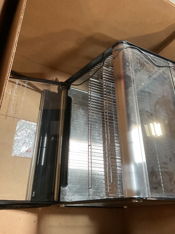 Photo 1 of ** DIRT. SEAL STRIPS ARE COMING LOOSE.** ActiveTrail 5.3 Cu.Ft Beverage Countertop Pastry Refrigerator, 3 Shelves Commercial Display Refrigerator Display Case w/LED Air-Cooling Automatic Defrost Rear Sliding Door for Cafe Restaurant, Black