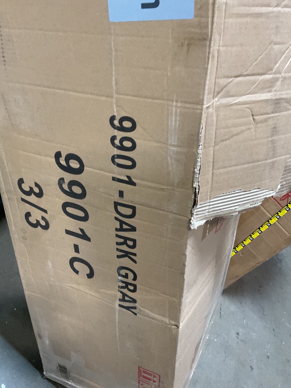 Photo 1 of ** SELLING FOR PARTS AS PARTIAL SET. TWO BOXES OUT OF THREE. **small hole from transpor**tERYE L-Shaped Pull Out Sleeper Sofa Bed, Modern Chenille Upholstered Button Tufted Corner Reversible Sleeper Sectional Sofa Couch with Storage Chaise, Drop-Down Tabl