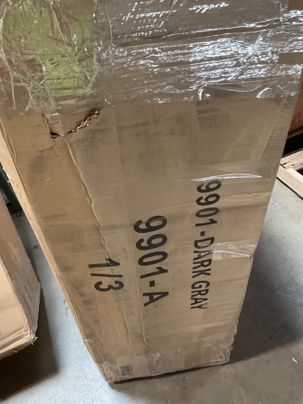 Photo 1 of ** SELLING FOR PARTS AS PARTIAL SET. TWO BOXES OUT OF THREE. **small hole from transpor**tERYE L-Shaped Pull Out Sleeper Sofa Bed, Modern Chenille Upholstered Button Tufted Corner Reversible Sleeper Sectional Sofa Couch with Storage Chaise, Drop-Down Tabl