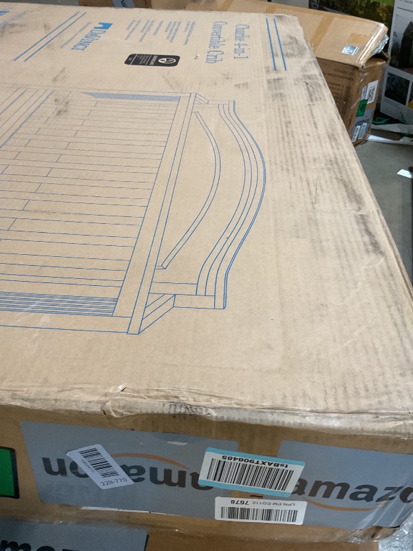 Photo 1 of ** dirt/crayon marks **Davinci Charlie 4-in-1 Convertible Crib - GREENGUARD Gold Certified - Converts from Baby Crib to Toddler Bed, Daybed, and Full-Size Bed Effortlessly - 4 Adjustable Heights - Wooden White Baby Bed