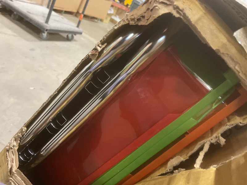 View 3 of ** major damage on corners of plastic trays**Whitmor 10 Drawer - Rolling Craft Organizer Cart - Chrome 15.25x13.50x35.25