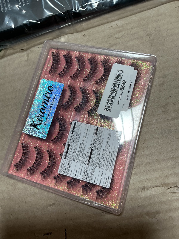 Photo 1 of 14mm Lashes Natural Look Wispy Eyelashes Faux Mink Lashes Clear Band Short Natural False Lashes Cat Eye Daily Soft Strip Lashes Pack by Kiromiro