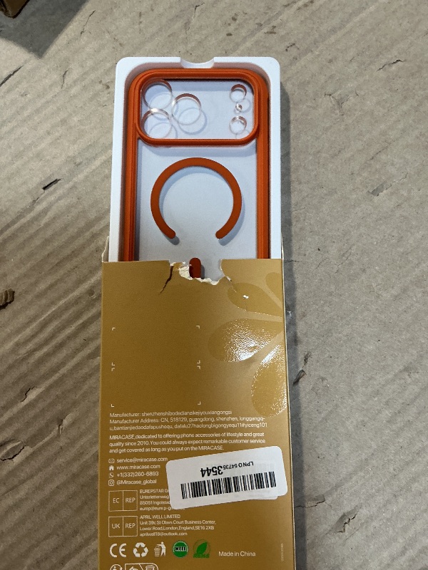 Photo 1 of **MODEL MAY DIFFER BIGGER IN PERSON*** Miracase for iPhone 17 Pro Max Case 6.9" Full-Body Phone Case with Built-in Glass Screen Protector& Full Camera Protector,[Magnetic with MagSafe] Drop Proof 17 ProMax Cover, Orange