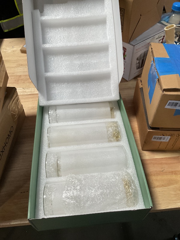 Photo 1 of ***CAUTION OPENING 1 VASE CRACKED AT TOP*** PNJHDZ Set of 12 Glass Cylinder Vases for Centerpieces with 8 Pack Vase Filler 12 Pearl String 24 White Floating Candles for Table Centerpieces for Wedding Party Home Decor 5, 6, 8 Inch