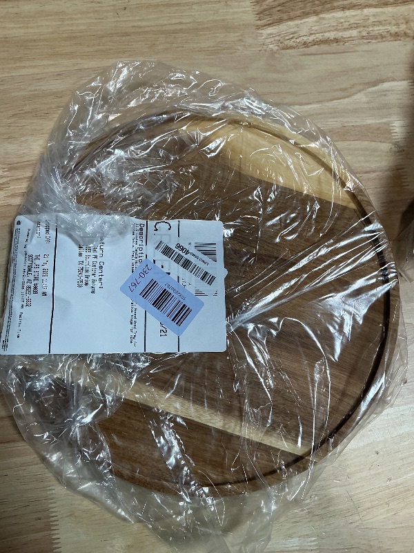 Photo 1 of 11.5 Inches Candle Holder Tray Home Decor, Round Wood Tray for Coffee Table, Small Wooden Serving Decorative Trays for Home