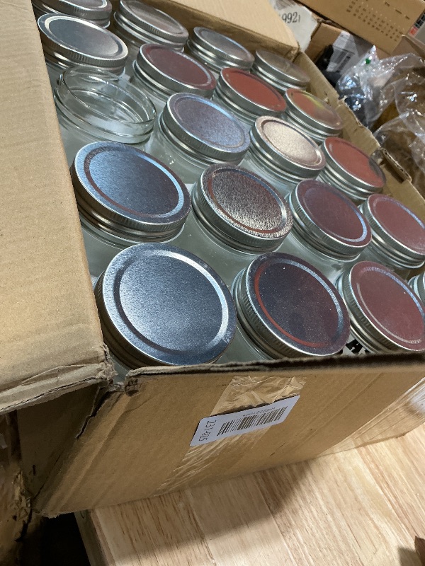 Photo 1 of **missing one lid**12oz Glass Jars With Lids Regular Mouth 20 Pack -Mason Jars 12 oz For Crafts, Meal Prep, Canning Jars For Food Storage Frascos De Vidrio Con Tapa Para Conservas-with 20 Chalkboard Stickers-Silver Lid