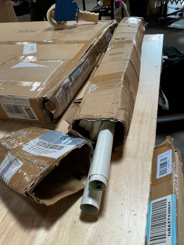 Photo 1 of ***MISSING PARTS/ UNKNOWN***White Tension Curtain Rod 51-145In, Extra Long Adjustable Tension Rod No Drilling for Window or Bathroom,Outdoor Curtain Rod for Patio, Easy to Install, Never Rust, Rod Diameter 1.26 Inches-White