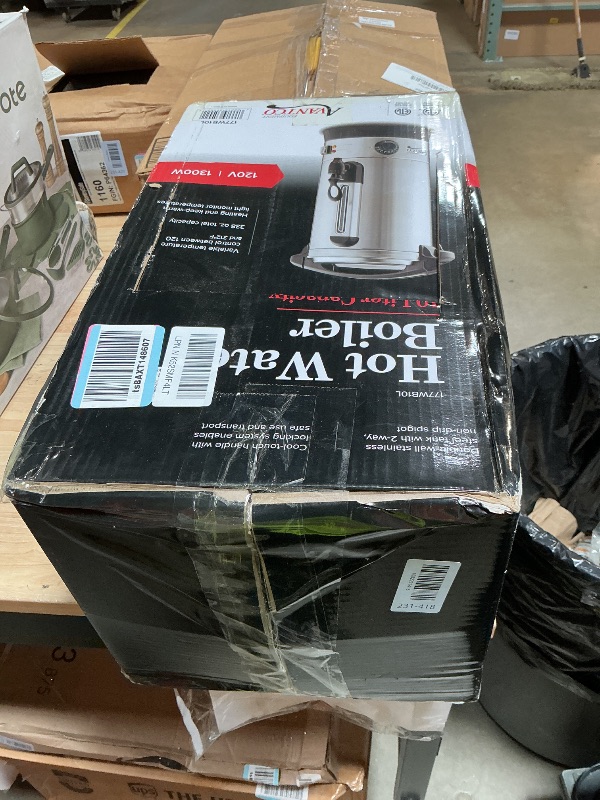 Photo 1 of **HEAVILY USED/ HAS LIMSCALE BUILD UP*** NutriChef Water Boiler and Hot Water Dispenser, 8L Electric Beverage Dispenser with Safety Lock Lid, Non-Drip Tap, Warm Function, Food Grade Stainless Steel, Home & Commercial Use, 19"x9"x9", Silver