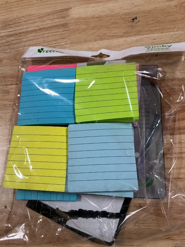 Photo 1 of (18 Pads) Lined Sticky Notes 3x3 in Bright Ruled Post Stickies Colorful Super Sticking Power Memo Pads