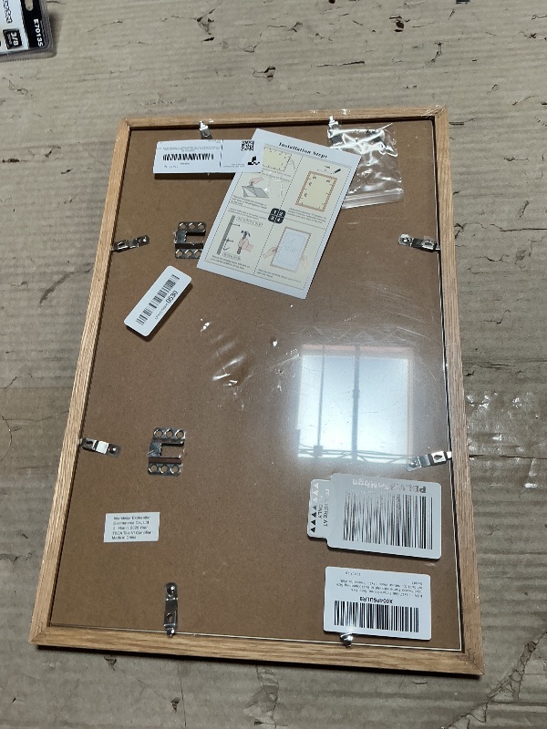 Photo 1 of ***SCRATCHES*** 11x17 Oak Picture Frame, Solid Oak 11x17 Poster Frame with Mat to 8x12(Openning Size is 7.5x11.5), Natural Wood 17x11 Frames for Wall, Set of 1
