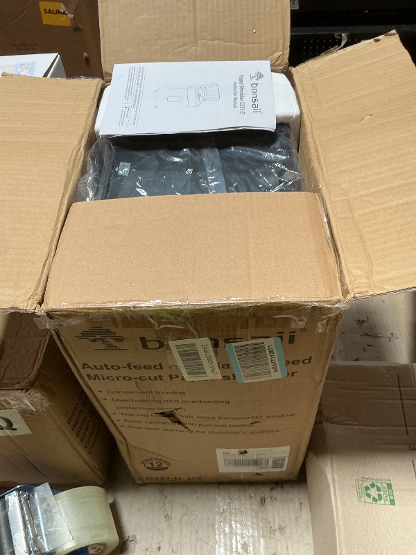 Photo 1 of ***FOR PARTS ONLY/ BROKEN*** Bonsaii 100 Sheets Auto Feed Paper Shredder, Up to 30 Minutes Shredders for Home Office Use, Micro-Cut Heavy Duty Shredder / 4.2 Gallons/Security Level P-4 (C231-D)