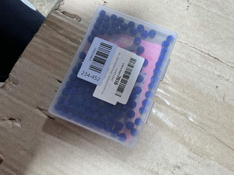 Photo 1 of 120PCS FIVEIZERO Rhinestone Beads for Jewelry Making, 10mm Dark Blue Shiny Round Sparkle Crystal Clay Bead Bulk Sparkly Baseball Necklace Beads for Bracelets and DIY Crafts