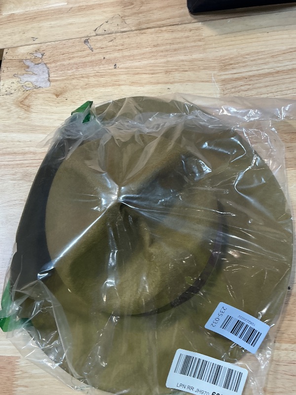 Photo 1 of **DAMAGED**Funny Party Hats - Olive Green Ranger Hat for Adults and Teens - Park Ranger Costume Drill Sergeant Military Style Felt Hat with Adjustable Chin Strap for Themed Events, Parties, and Theater Props
