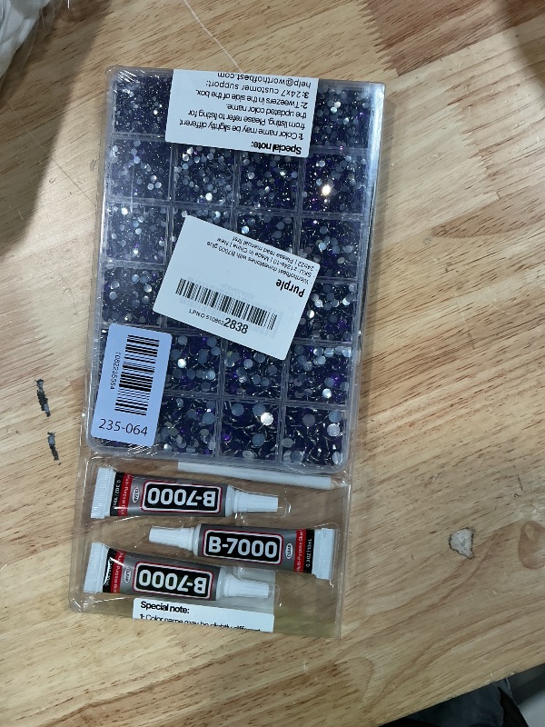 Photo 1 of 33000Pcs Purple Rhinestones for Bedazzling, Bedazzler Kit with Flatback Craft Rhinestones Bulk and B7000 Glue, 2,3,4,5,6mm Resin Flat Back Crystals for Craftings, Clothes, Shoes, Nails