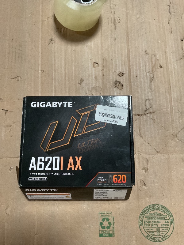 Photo 1 of *** RECOMENDED FOR PARTS/ HAS BENT PINS*** GIGABYTE A620I AX (AM5/ LGA 1718/ AMD/ A620/ Mini-ITX/ 5-Year Warranty/ DDR5/ Single M.2/ PCIe 4.0/ USB 3.2 Gen1 Type-C/Realtek Wi-Fi 6E/ Realtek 2.5GbE/ Q-Flash Plus/PCIe EZ-Latch/Motherboard)