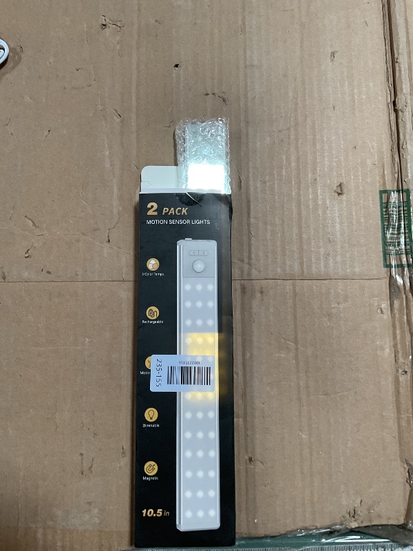 Photo 1 of 10.5" Under Cabinet Lighting, Wireless Motion Sensor Light Indoor with 3 Color Temps, Magnetic Closet Light, Dimmable Led Light, Rechargeable Under Counter Lights for Kitchen, Bedroom, Stair, 2 Pack
