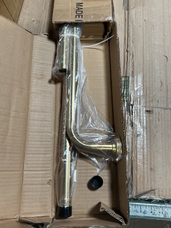 Photo 1 of 1 1/8 Inch Diameter Room Darkening Curtain Rods 48-84”, Heavy Duty Window Wrap Around Drapery Rod with Aluminum Bracket, All Accessories, Wall Mounted Ceiling Mounted, Adjustable Length, Brushed Gold