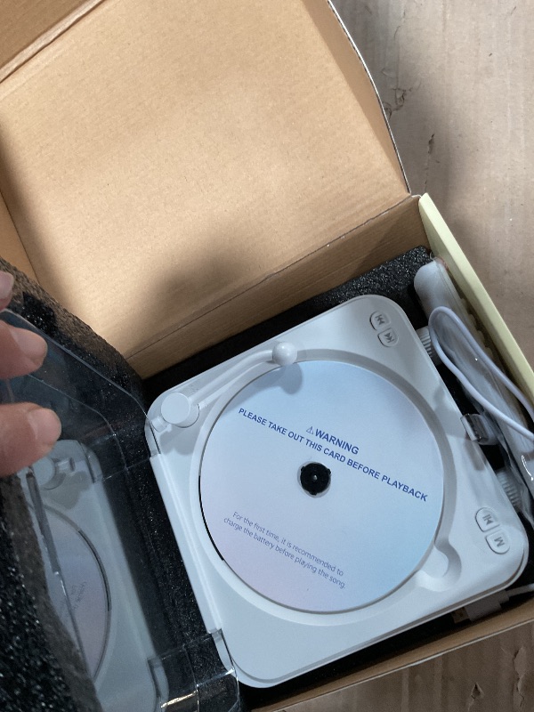 Photo 1 of **CD PLAYER NON- FUNCTIONAL*** CD Player with Built-in Speakers Portable Bluetooth Input&Output Desktop CD Players for Home with Screen Display, Ambient Lighting, FM Radio, White Noise Mode, Remote Control, USB Type-c (White)
