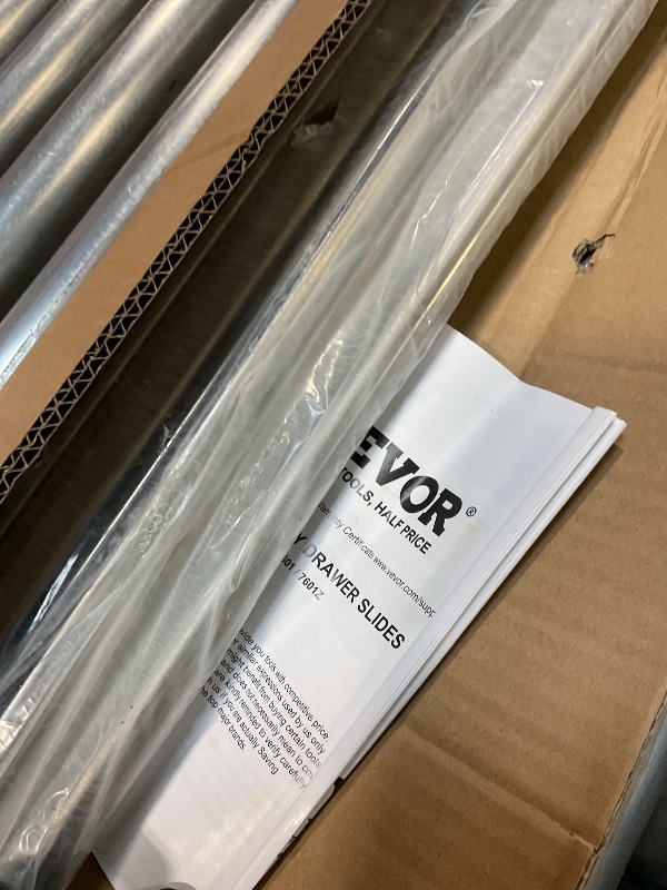 Photo 1 of **missing hardware**VEVOR Drawer Slides, 1 Pair 60inch Locking Drawer Slides, 500lbs Load Capacity (178 lbs When Fully Extended), Side Mount Ball Bearing Drawer Glides, Long Full Extension Drawer Slide
