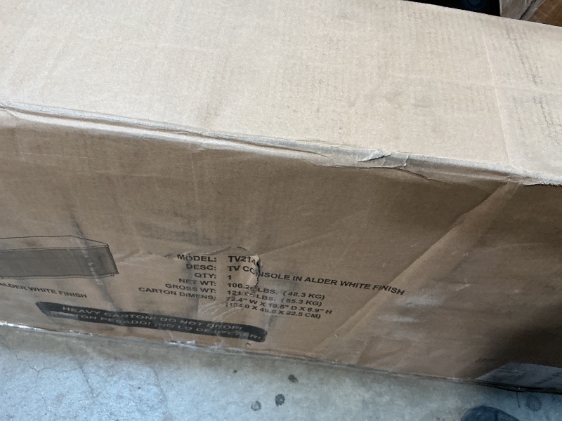 Photo 1 of ***MISSING HARDWARE***
Henn&Hart Rectangular TV Stand for TV's up to 75" in Beech White, for Home, Living Room, Bedroom, Entertainment Room, Office