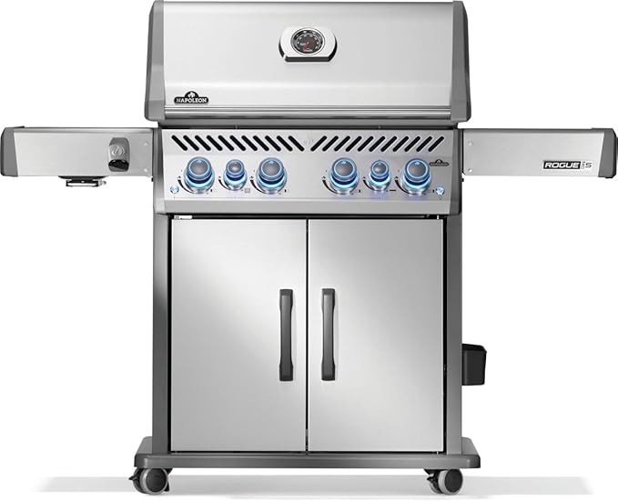 Photo 1 of ** DIRT/SCRATCHES/DENTS. MISSING ONE WHEEL**Napoleon Rogue PRO-S 525 Propane Gas Grill with Infrared Side and Rear Burners, Stainless Steel, Durable 6-Burner BBQ