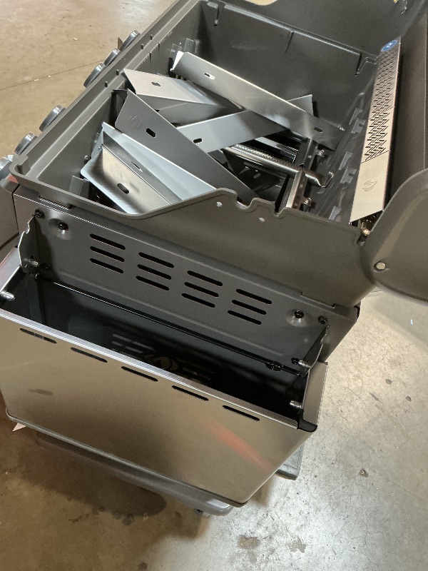 Photo 1 of ** DIRT/SCRATCHES/DENTS. MISSING ONE WHEEL**Napoleon Rogue PRO-S 525 Propane Gas Grill with Infrared Side and Rear Burners, Stainless Steel, Durable 6-Burner BBQ