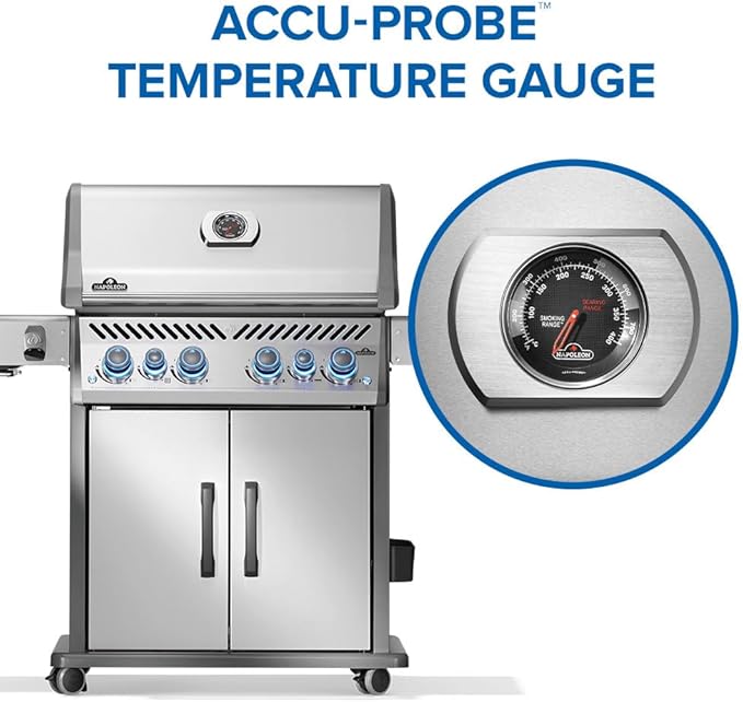 Photo 1 of ** DIRT/SCRATCHES/DENTS. MISSING ONE WHEEL**Napoleon Rogue PRO-S 525 Propane Gas Grill with Infrared Side and Rear Burners, Stainless Steel, Durable 6-Burner BBQ