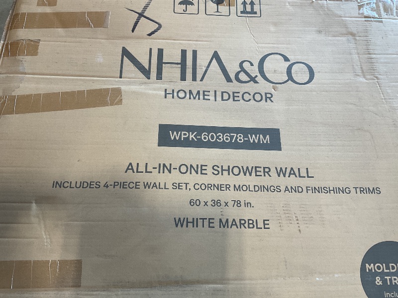 Photo 1 of *** UNKNOWN MISSING PARTS OR HARDWARE***Shower Surround Kits – Waterproof Wall Panels for Shower – Glossy Finish & Seamless Pattern – Easy to Install Over Any Surface – Leakproof Design (60'' x 35.5'' x 78'') – Glacier