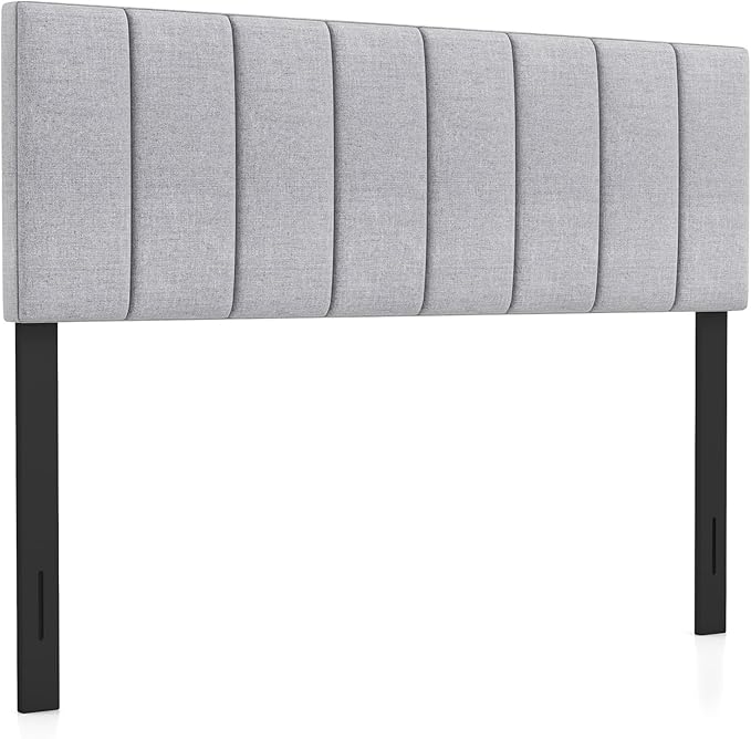 Photo 1 of *** PICTURE FOR REFERENCE ONLY/USED/MINOR DAMAGE/MISSING HARDWARE***Linen Upholstered Headboard for Full & Queen Size Bed, Vertical Channel Tufted Rectangular Headboard