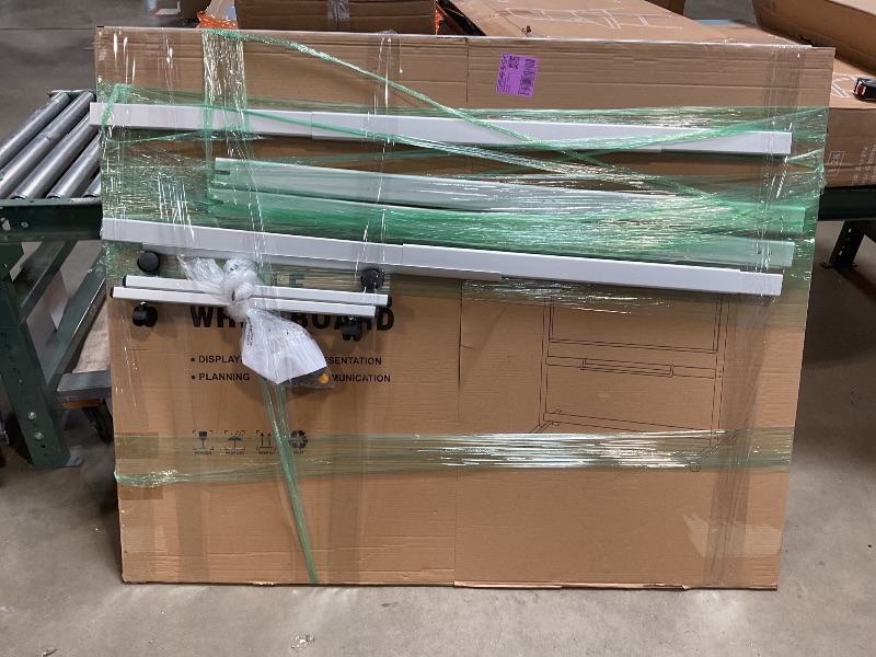 Photo 1 of *** MISSING ASSEMBLY PIECES***Large Rolling White Board - Double Sided Mobile Whiteboard 60 x 48 Inches, Magnetic Dry Erase Board Easel Standing Board on Wheels, for Classroom Office and Home