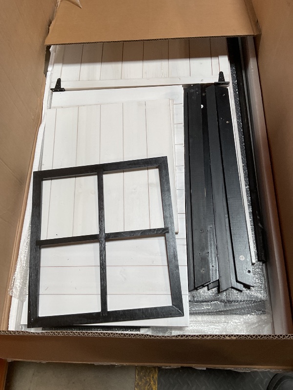 Photo 1 of *** BOX  C ONLY/MINOR DAMAGE/UNKNOWN, MISSING PARTS AND HARDWARE***2 Story Wooden Playhouse with Climbing Wall, Outdoor Wooden Playhouse with Step Ladder, Elevated Modern Cedar Playhouses Kids