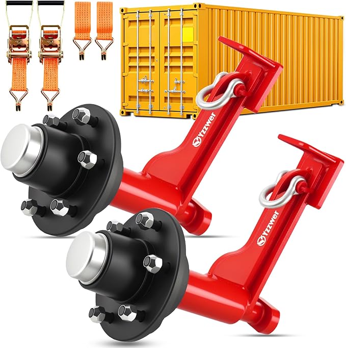 Photo 1 of *** PHOTO FOR REFERENCE ONLY***Shipping-Container Wheels Kit Accessories - Upgrade 6-Lug Heavy Duty Shipping Container Axle Wheels for Moving 20ft - 40ft Container 2 Pack