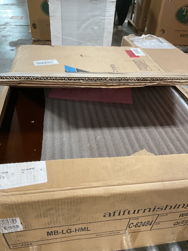 Photo 1 of ***5 boxes*** AFI Hamilton Queen Murphy Bed Chest with Mattress, Storage, and Built-in Charger in Walnut