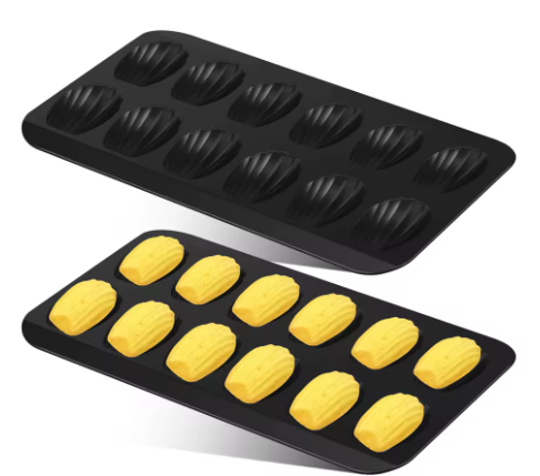Photo 1 of 1 Pcs Shell Baking Mold 12 Cavity Carbon Steel Cookie Cake Pan Nonstick Shell Shape Baking Pan for Home Kitchen accessories