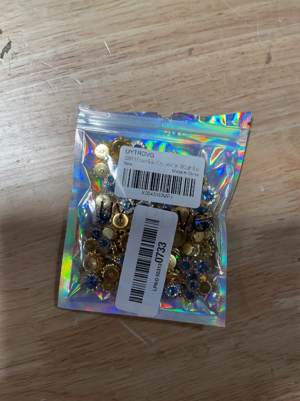 Photo 1 of 100pcs Crystals Glass Sew on Rhinestones with Gold Claw Mixed 8mm 10mm 12mm 14mm Sunflower Gems for Sewing Headband Jewelry Crafts Clothes Shoes Belt Wedding Accessories (09 Light Blue)