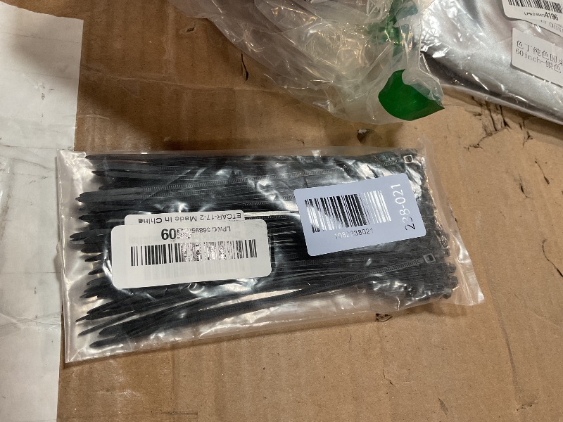 Photo 1 of 100 Pack Cable Zip Ties, Black Wire Ties Assorted Sizes for Cable Cords, and Wire Management (100, 6 Inch)