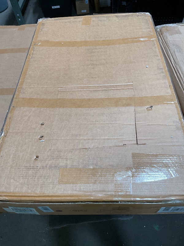 Photo 1 of ***DAMAGED*** Modern Glass Coffee Table, Coffee Table for Living Room,Tempered Glass-top with Sturdy Wooden Base, Modern Coffee Tables for Small Space, Apartment, Office, Minimalist Design (Walnut)