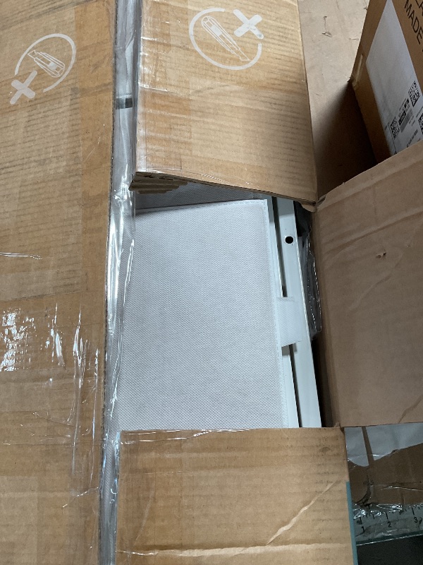 Photo 1 of ***MISSING ASSEMBLY HARDWARE** DUMOS Dresser for Bedroom, Storage Organizer with 9 Drawers, Chest of Drawers with Fabric Bins, Sturdy Metal Frame, Wood Tabletop for Guest Room, Closet, Entryway, White