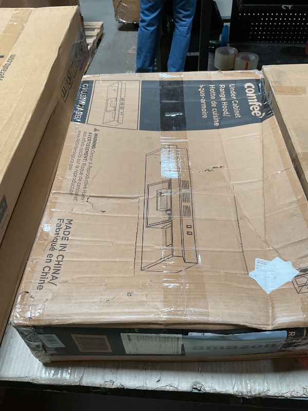 Photo 1 of ***DENTED*** 
COMFEE' 30 Inch Under Cabinet Range Hood, 200 CFM Slim Stove Vent Fan in Black Finish, Ductless/Ducted Convertible Vent Hood for Kitchen, 2-Speed Exhaust Fan with 2 Reusable Filters