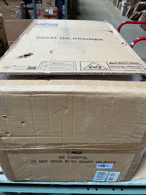 Photo 1 of 20 Gallon Oil Drain Tank, Portable Oil Drain Container with Adjustable Funnel Height 38"-65", Air Operated Drainage Fluid Fuel Transfer Drainage with 360° Wheels & Toolbox