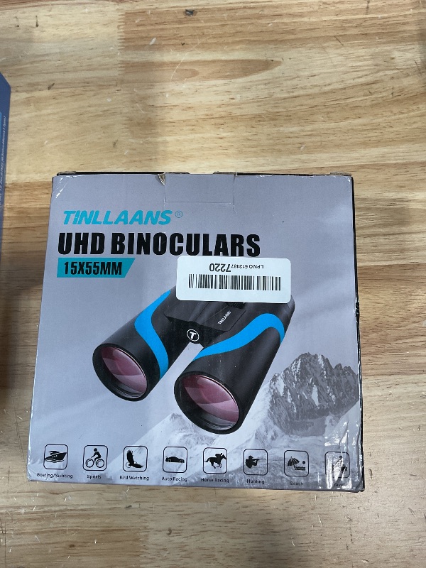 Photo 1 of 15x55 UHD Binoculars for Adults High Powered with Phone Adapter - Large View, BAK4 Prism, Waterproof, Lightweight for Bird Watching, Hunting, Cruise, Travel, Camping (Blue)