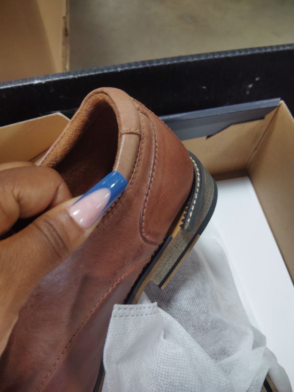 Photo 1 of ****MINOR DAMAGE SEE PHOTOS*** Jousen Men's Dress Shoes Leather Mens Oxfords Cap Toe Classic Formal Shoes for Men (AMY613 Dark Brown 10.5)