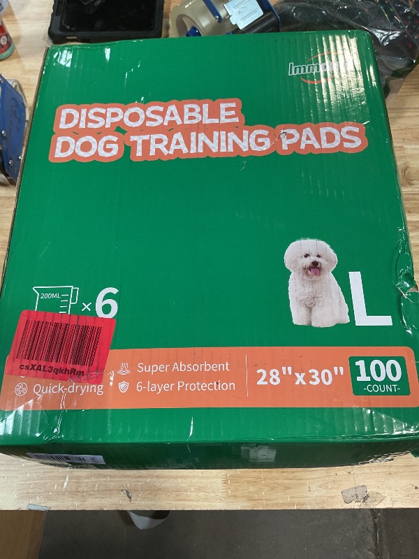 Photo 1 of 100 Count Large Dog & Cat Puppy Pee Pads - 28"x30" Absorbent Potty Training Pads | Leakproof Quick-Dry Disposable Pet Pads for Puppies, Dogs & Cats | Indoor, Outdoor, Litter Box, Housebreaking Use