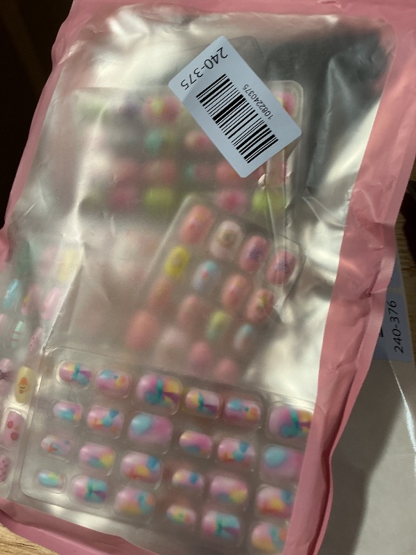 View 2 of **MISSING SOME NAILS*** Shynek Kids Press Nails for Girls, 168Pcs Children Fake Nails Pre Glue Nail Stickers Full Cover Short False Nails Set for Girls Gift Nail Art Decoration