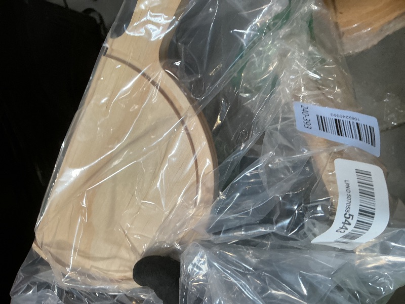 Photo 1 of **broken in half. Trash**LorisArm 7" Mini Pine Wood Cutting Board with Handle, Small Serving board Wooden Round Pizza Peel Paddle for Homemade Baking Pizza Bread Cake Fruit Vegetables.