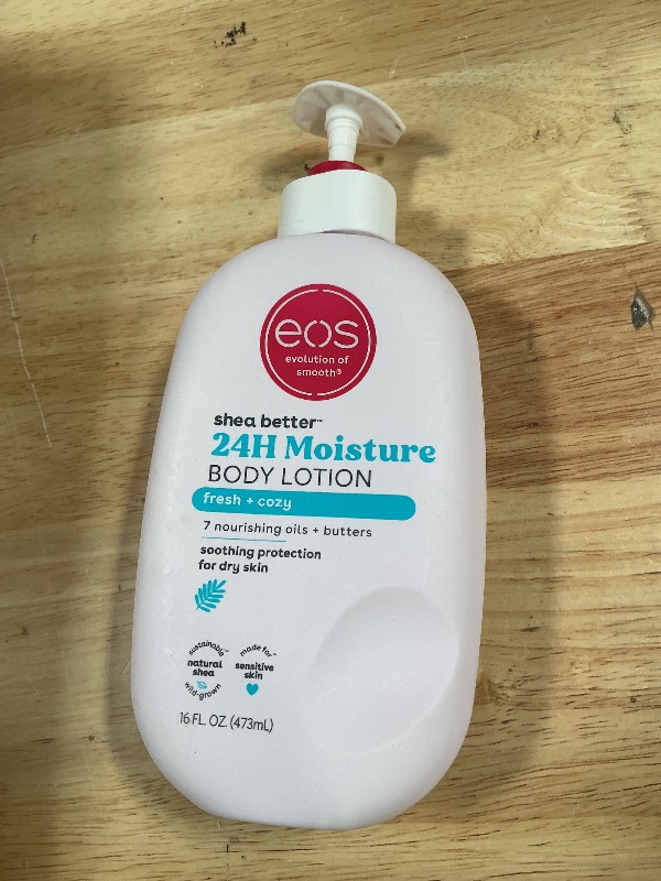 Photo 1 of *** half *** eos Shea Better Body Lotion, Fresh & Cozy, 24-Hour Moisture Skin Care, Lightweight & Non-Greasy, Natural Shea, Vegan, 16 fl oz