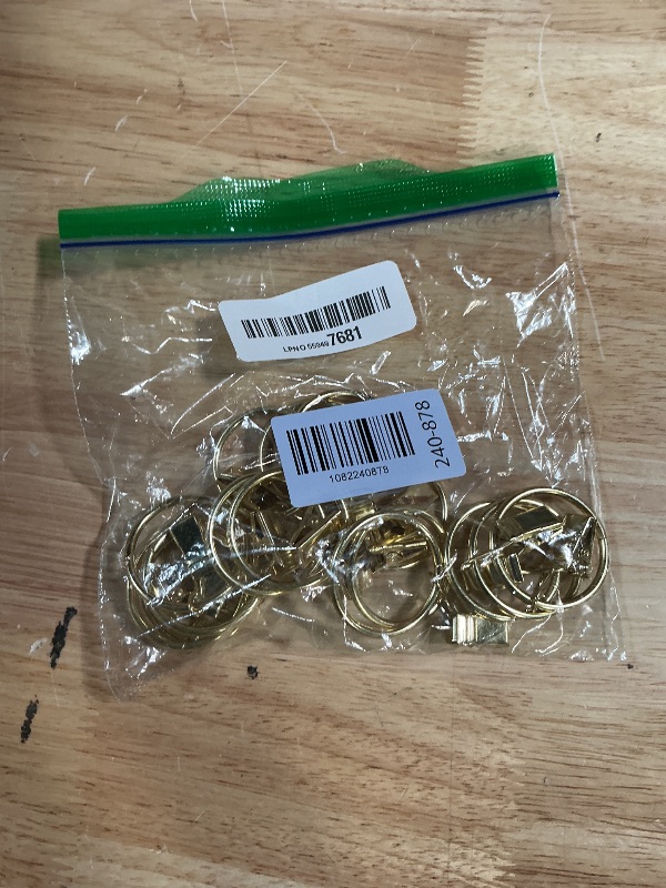 Photo 1 of 16 Pack Curtain Rings with Clips, Window Clip Rings Curtain Hooks Hangers Clip Rings for Hanging Drapery Drapes Bows, Small 1.26 Inch Diameter, Fits up to 1" Rod, Gold